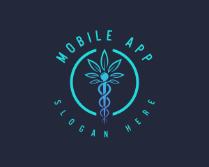 Medical Weed Caduceus Logo