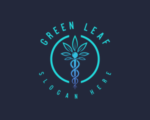 Thc - Medical Weed Caduceus logo design