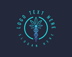 Medical Weed Caduceus Logo