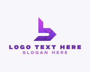 Tech - Origami Corporation Letter B logo design