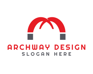 Archway - Magnet Arch Letter M logo design