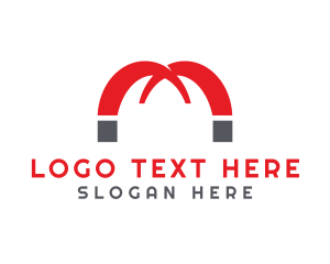 Lettermark - Magnet Arch Letter M logo design