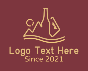 Alcohol - Wine Bottle Mountain logo design