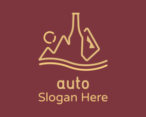 Wine Bottle Mountain Logo