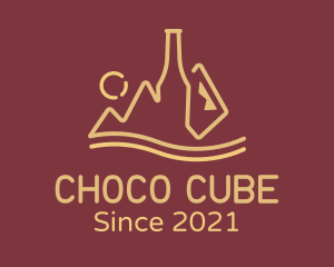 Winery - Wine Bottle Mountain logo design
