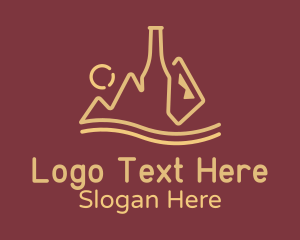 Wine Bottle Mountain Logo