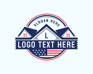 American - Realty Patriotic Roofing logo design