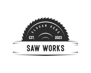 Circular Saw Wood Carpentry logo design