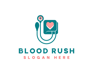 Medical Sphygmomanometer Heart logo design