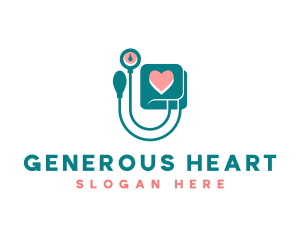 Medical Sphygmomanometer Heart logo design