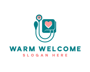 Medical Sphygmomanometer Heart logo design