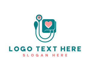 Hospital - Medical Sphygmomanometer Heart logo design