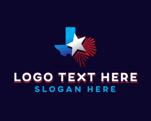 Geography - Texas Map Star Campaign logo design