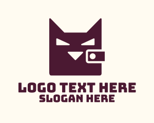 Dog - Purple Cat Wallet logo design