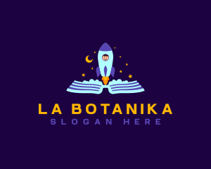 Storytelling - Space Rocket Book logo design
