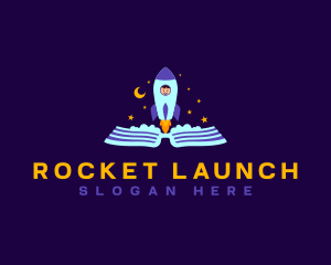 Space Rocket Book logo design