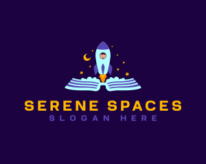 Space Rocket Book logo design