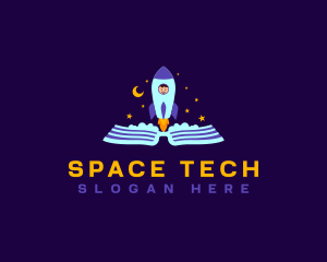 Space Rocket Book logo design