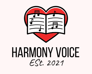 Singing - Music Heart Song logo design