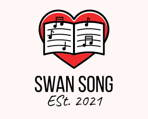 Music Heart Song logo design