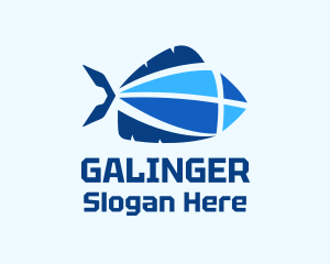 Geometric Blue Fish Logo