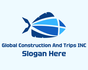 Geometric Blue Fish Logo