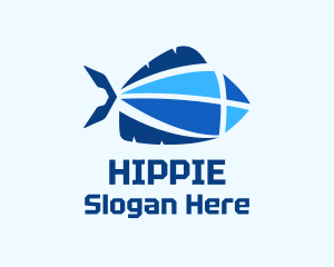 Geometric Blue Fish Logo