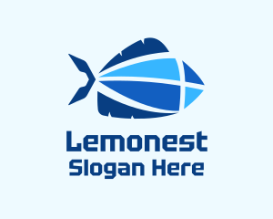 Geometric Blue Fish Logo