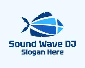 Geometric Blue Fish Logo