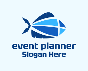 Geometric Blue Fish Logo