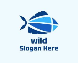 Geometric Blue Fish Logo