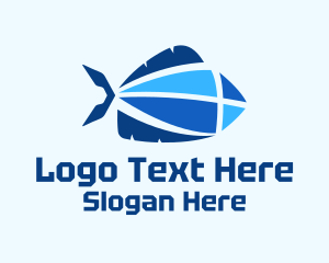 Geometric Blue Fish Logo