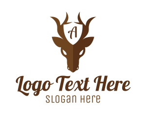 Shield - Deer Horns Shield logo design