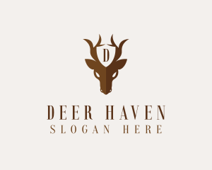 Deer Horns Shield logo design