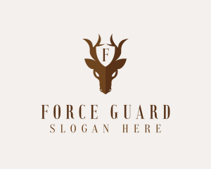 Deer Horns Shield logo design