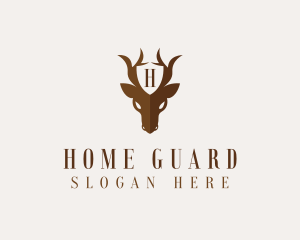 Deer Horns Shield logo design