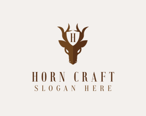 Deer Horns Shield logo design