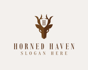 Deer Horns Shield logo design