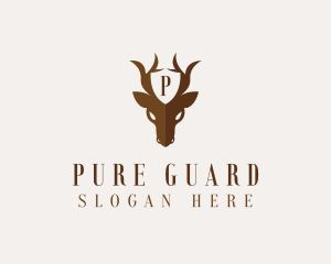 Deer Horns Shield logo design