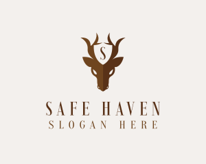 Deer Horns Shield logo design