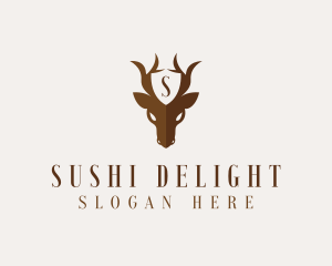 Deer Horns Shield logo design