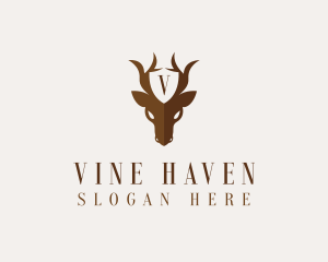 Deer Horns Shield logo design