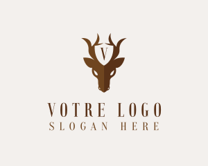 Deer Horns Shield logo design
