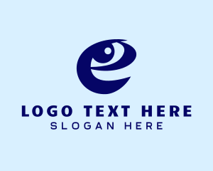 Angry - Fierce Eye Letter E logo design