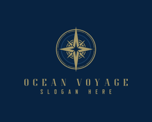 Premium Navigation Compass Voyage logo design