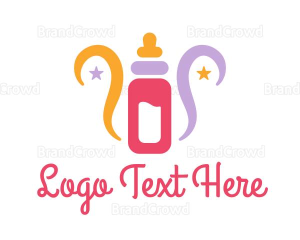 Colorful Feeding Bottle Logo