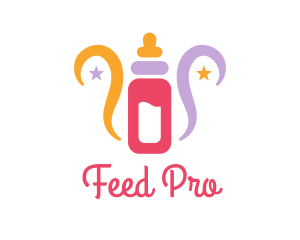Colorful Feeding Bottle logo design