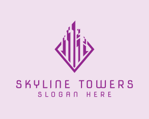 Futuristic Tower City logo design