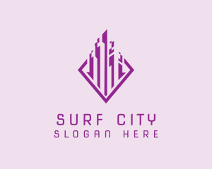 Futuristic Tower City logo design