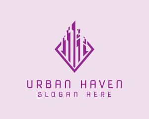 Futuristic Tower City logo design